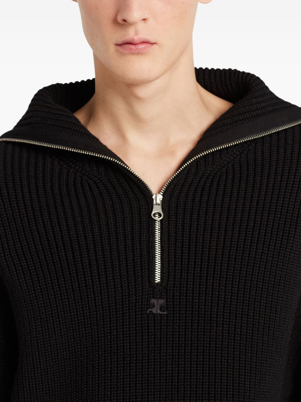 Courreges Pre Zipped wool sweater