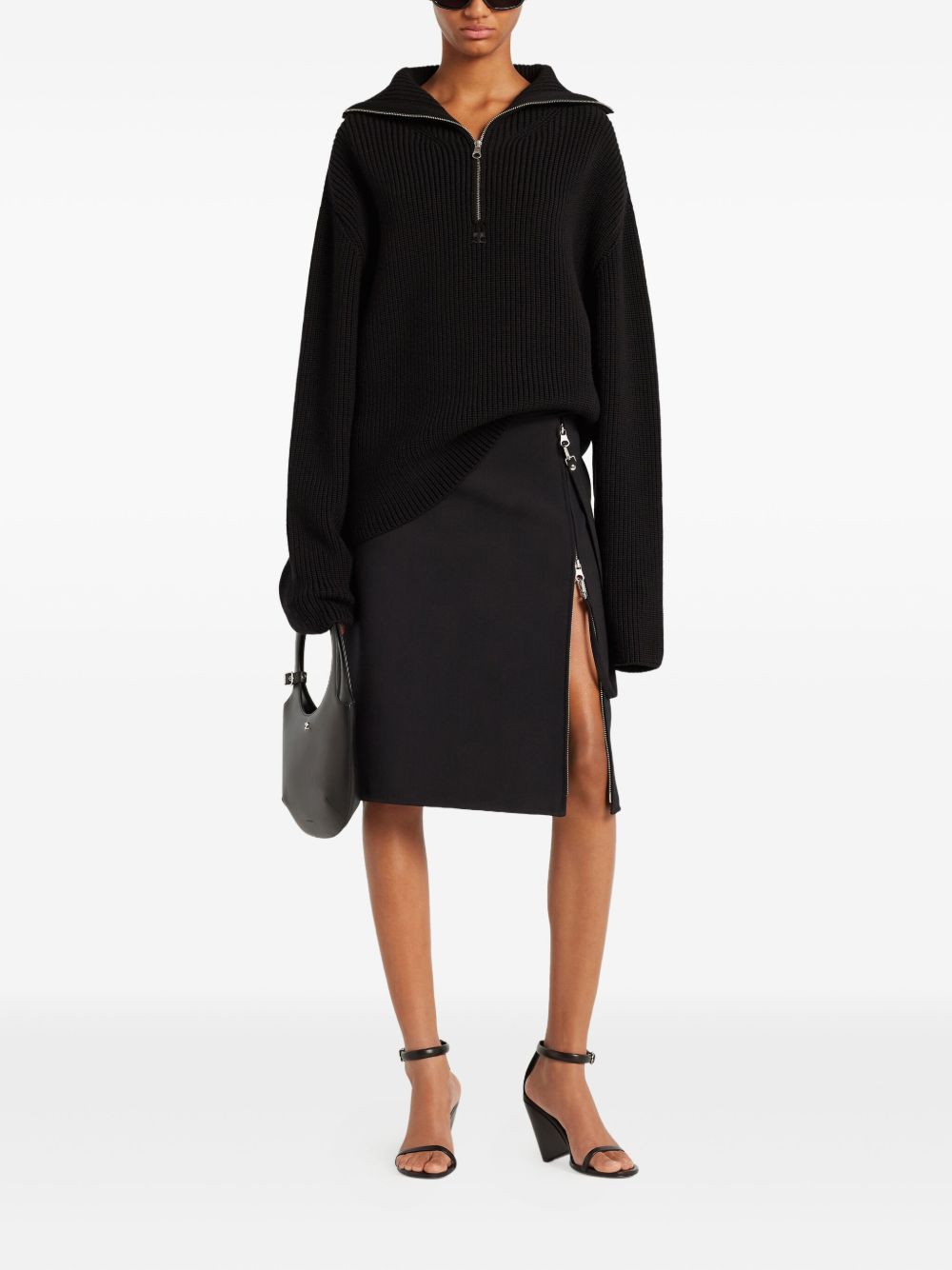 Courreges Pre Zipped wool sweater