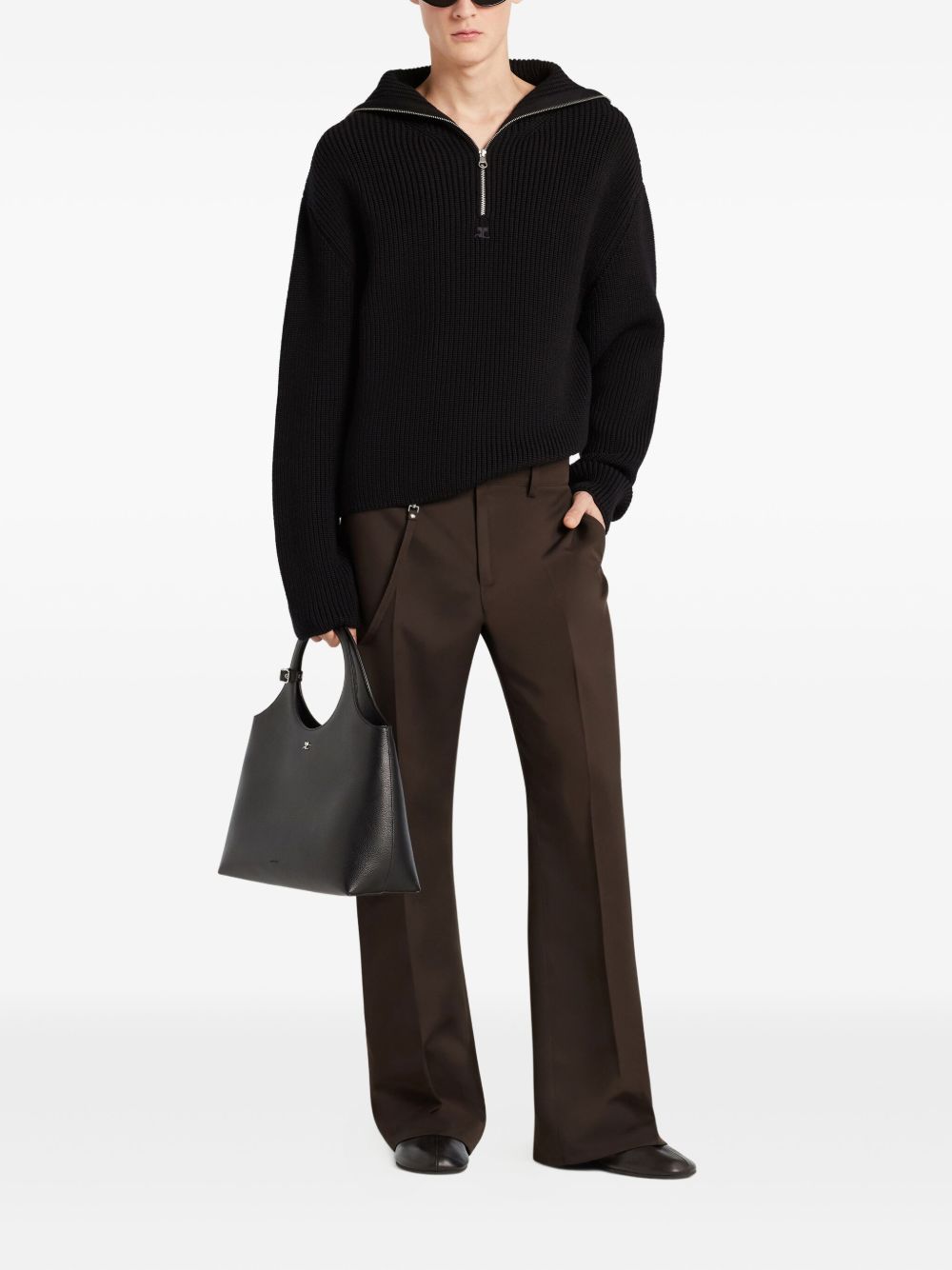 Courreges Pre Zipped wool sweater