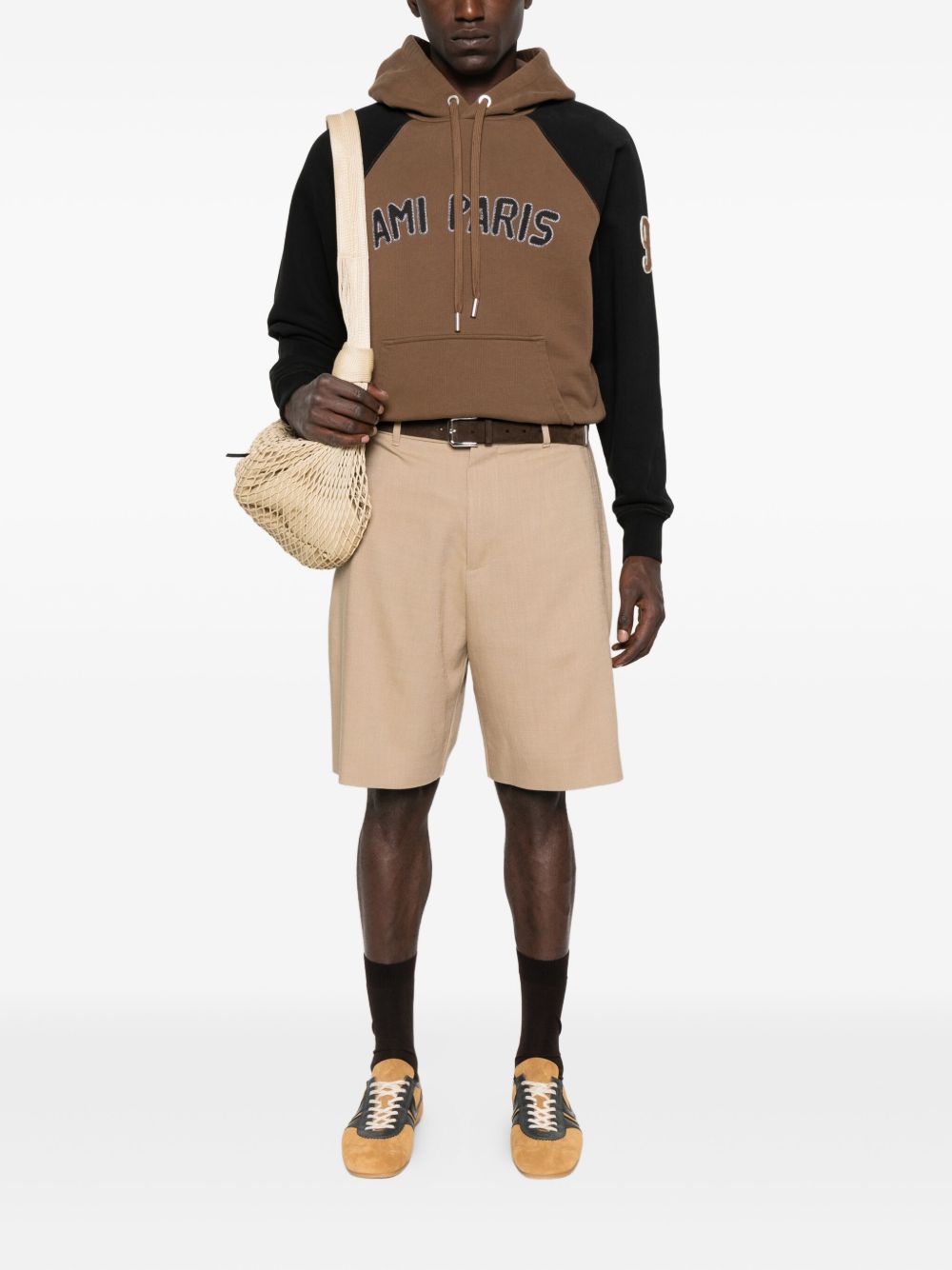 Ami Paris Cotton colorblock hoodie