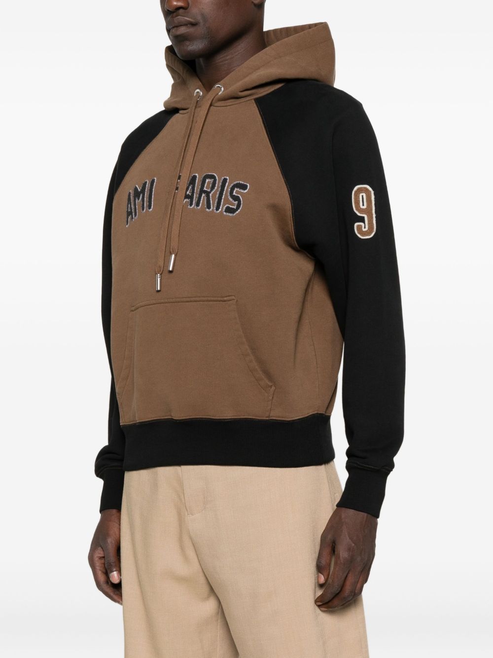 Ami Paris Cotton colorblock hoodie