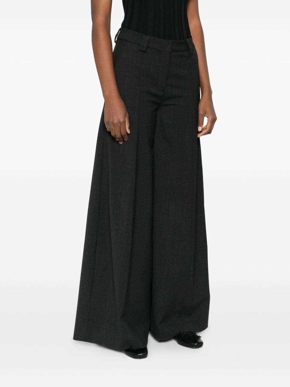 THE LATEST Thelatest Alma wool blend wide-leg trousers