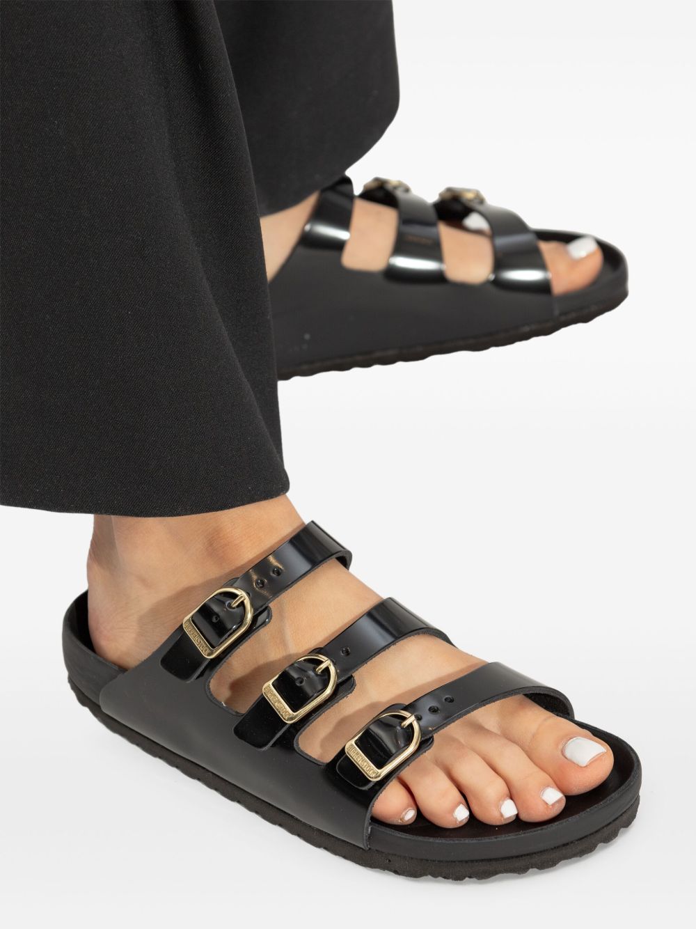 Birkenstock Florida Fresh Natural Leather Patent Sandals