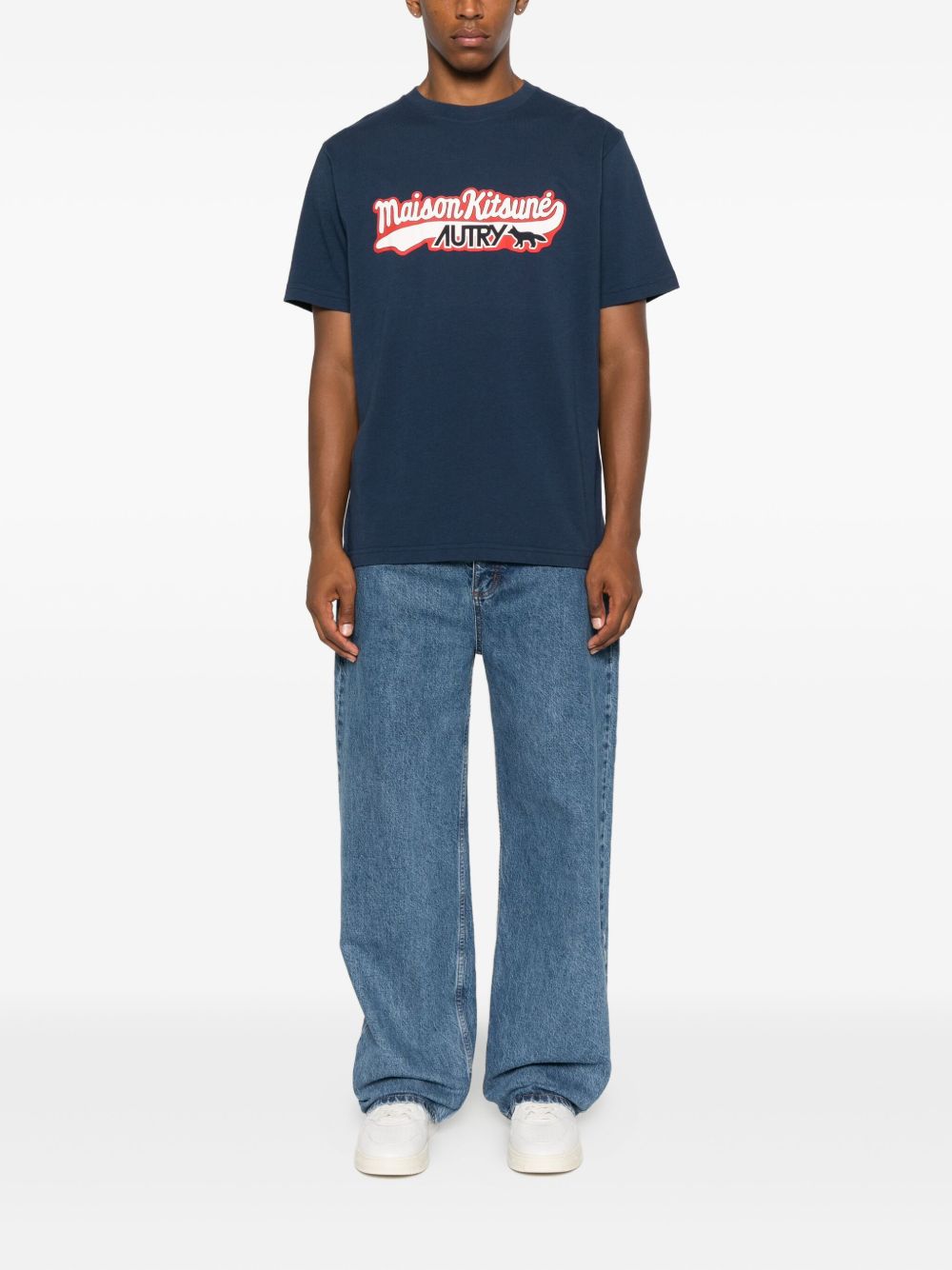 Autry X Maison Kitsune Logo cotton t-shirt