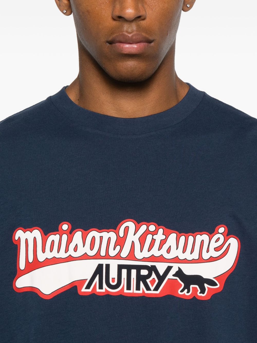 Autry X Maison Kitsune Logo cotton t-shirt