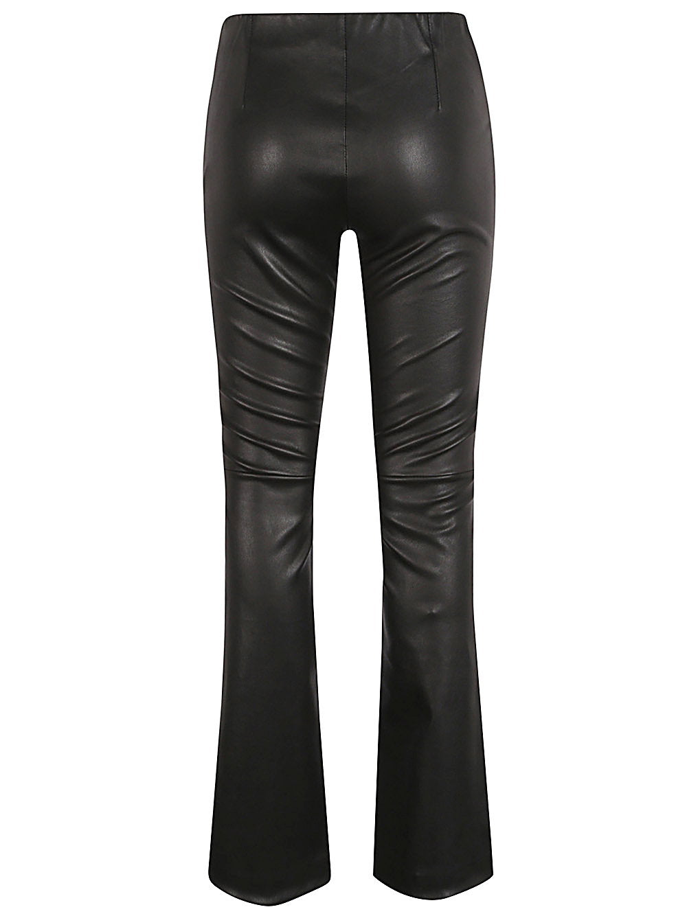 Via Masini 80 Leather flared leg trousers
