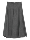 Susanne Bommer A-line shape concealed zip fastening Wool midi skirt