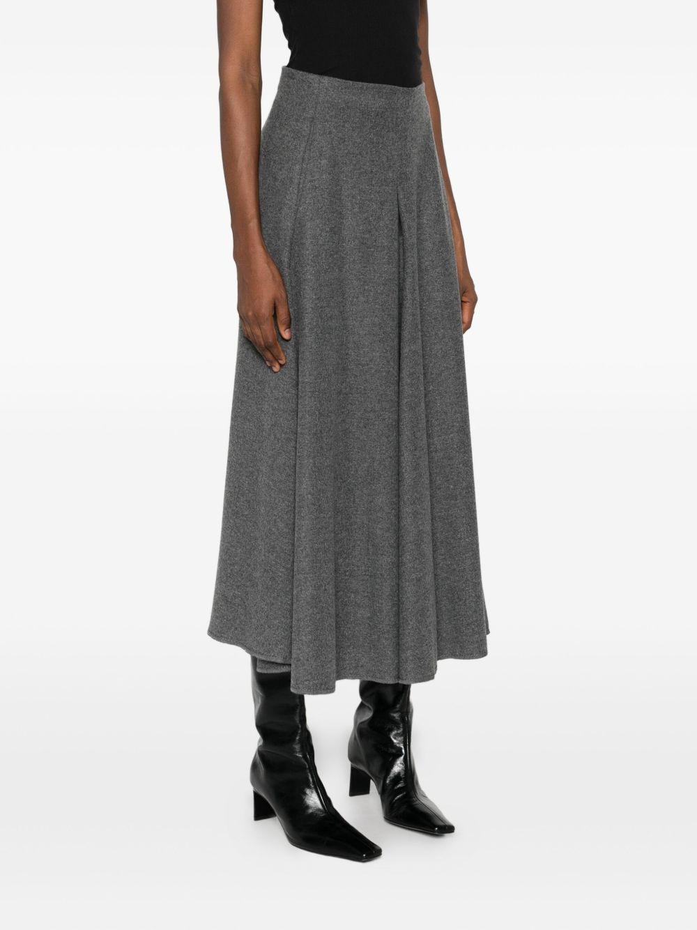 Susanne Bommer A-line shape concealed zip fastening Wool midi skirt