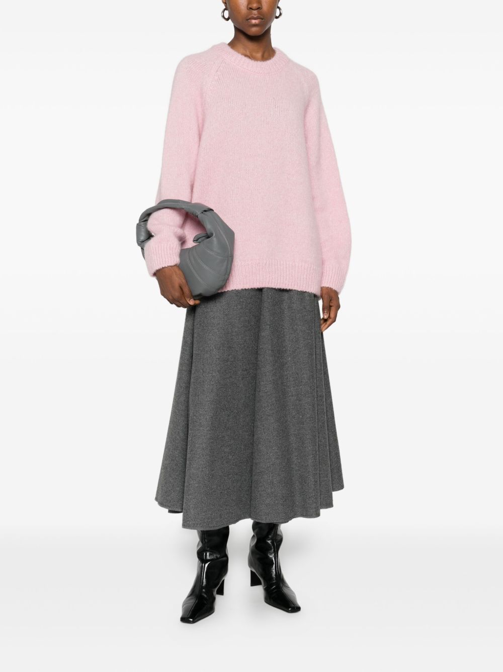 Susanne Bommer A-line shape concealed zip fastening Wool midi skirt