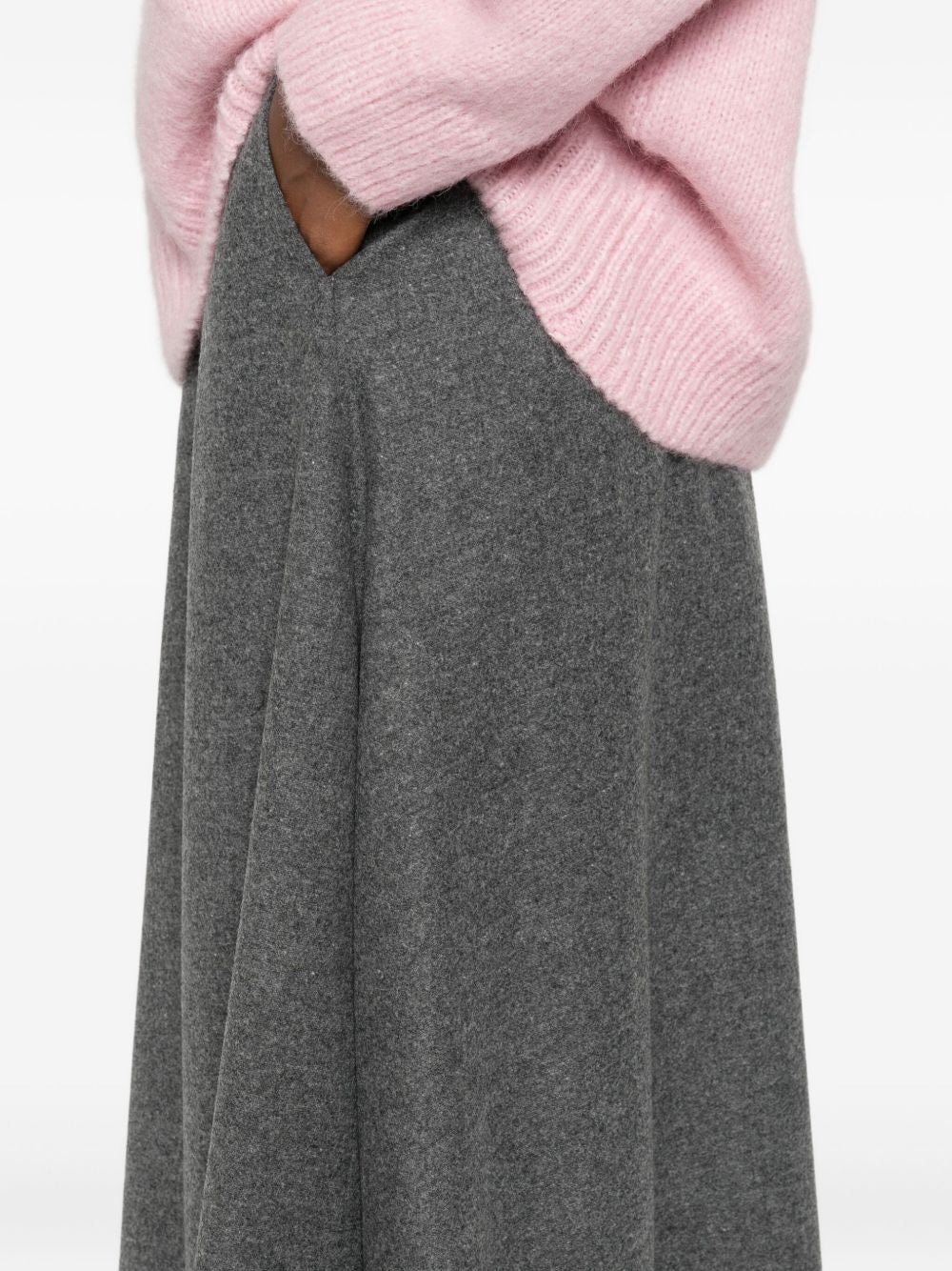 Susanne Bommer A-line shape concealed zip fastening Wool midi skirt