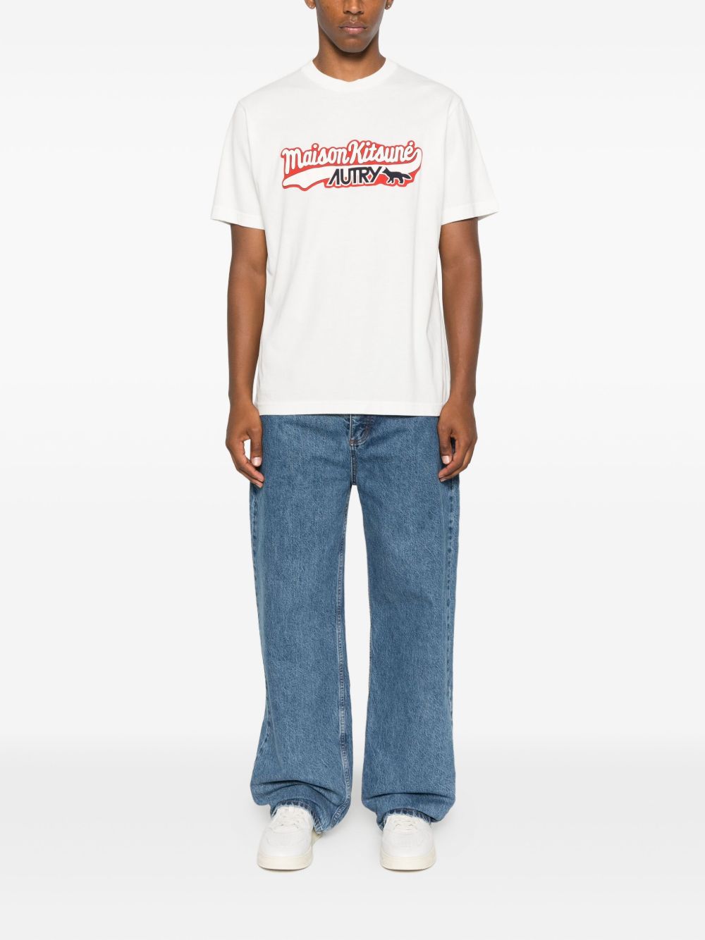 Autry X Maison Kitsune Logo cotton t-shirt