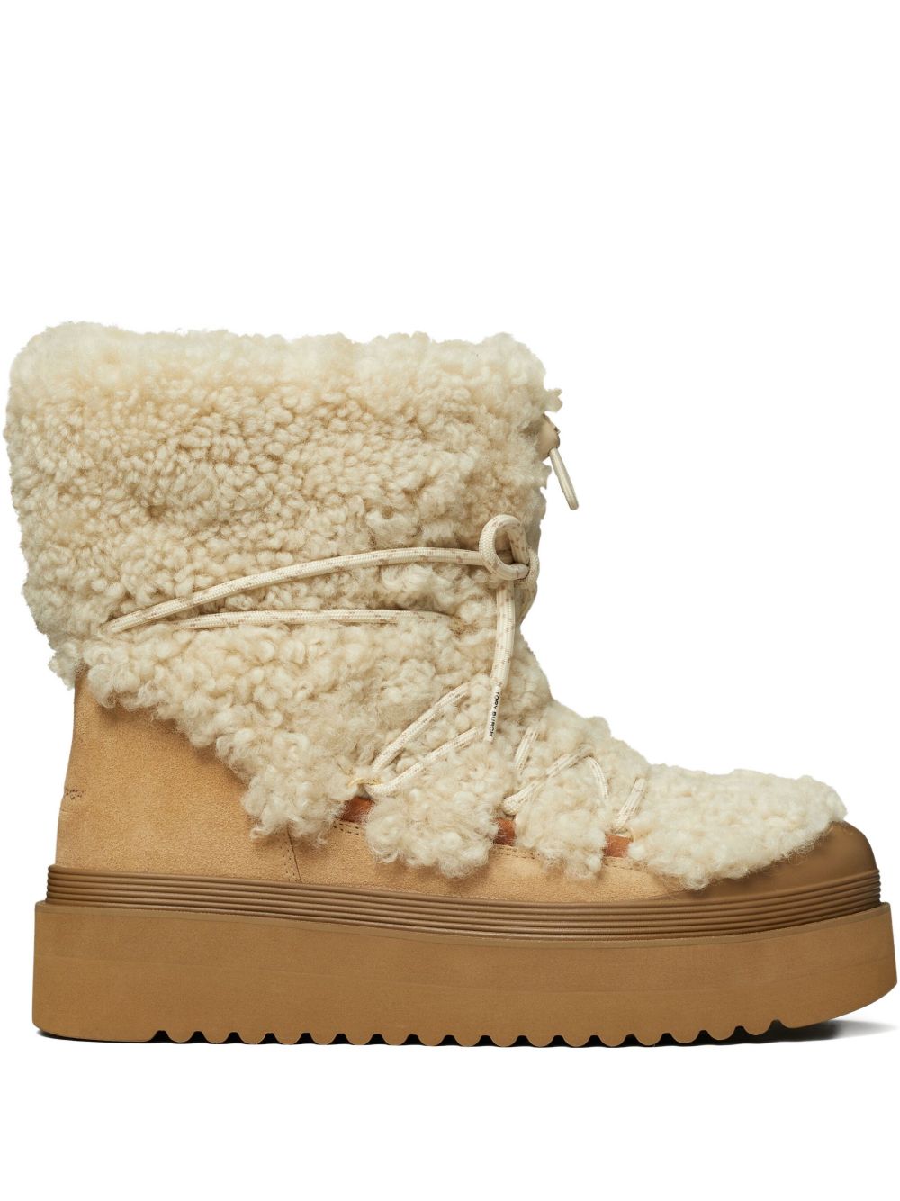 Tory Burch Mellow Shearling Platform Boots.