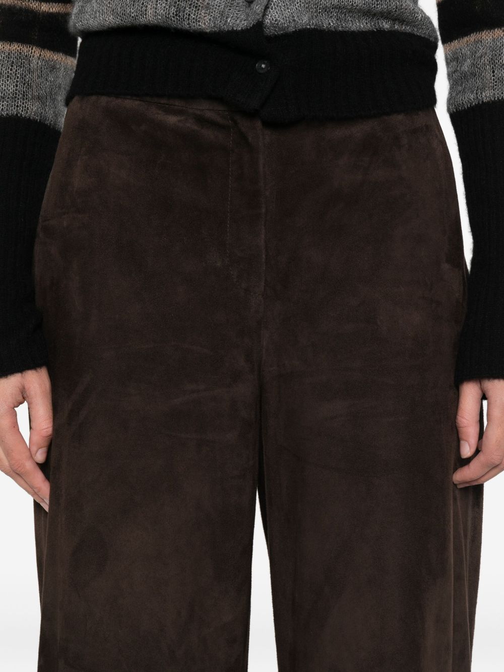 Via Masini 80 Leather wide-leg trousers