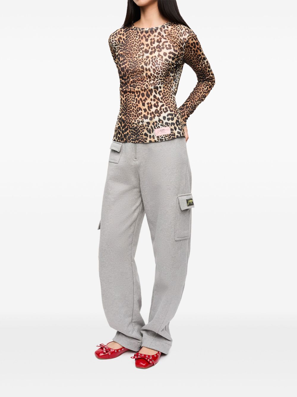 Ganni Leopard print top