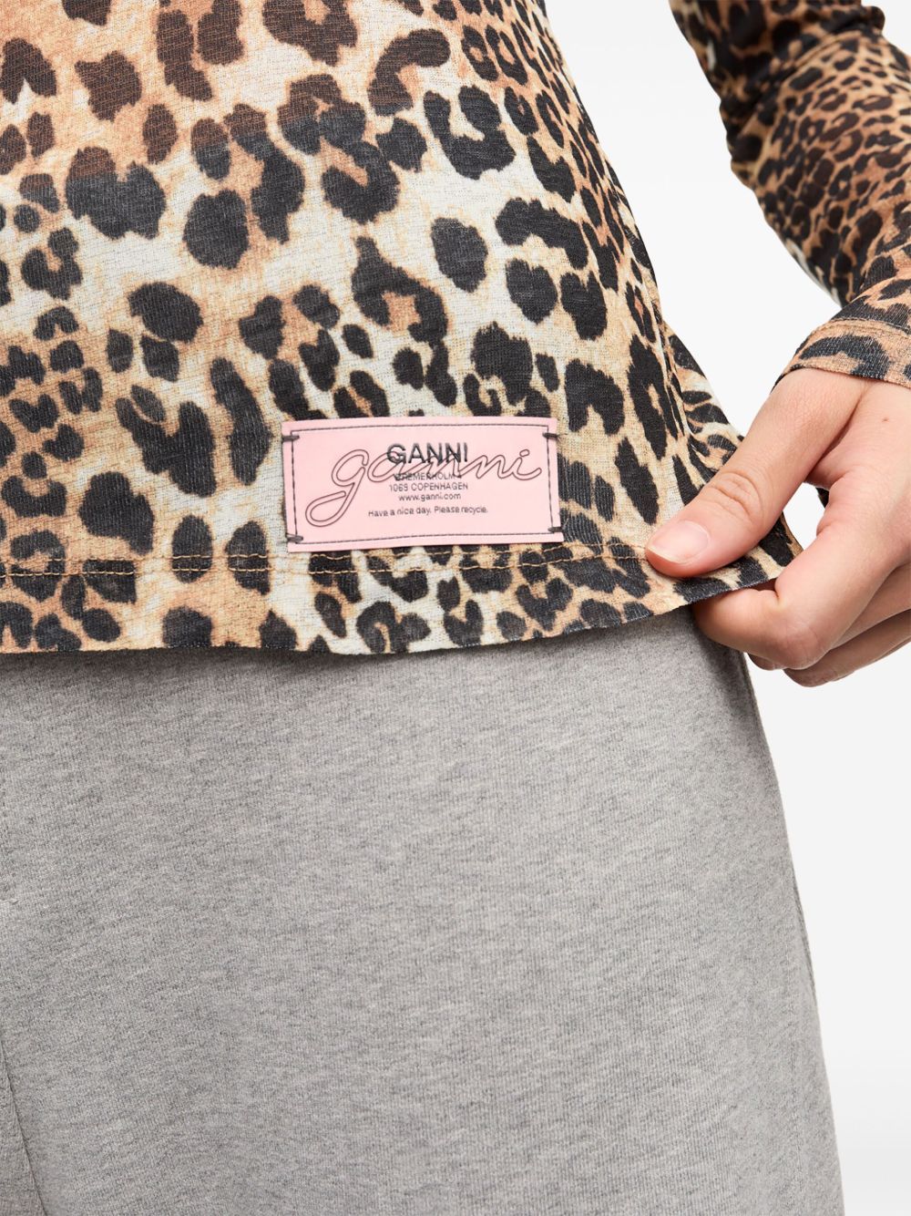 Ganni Leopard print top