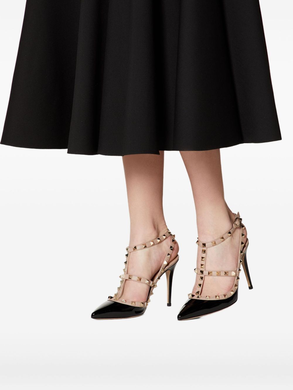 Valentino Garavani Rockstud Patent Pumps With 100mm Straps