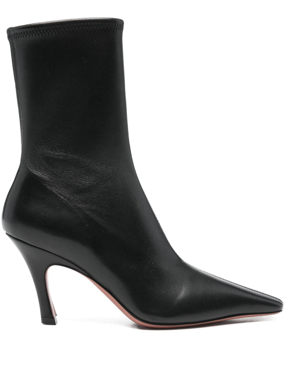 Amina Muaddi Jamie Stretch Bootie 80 Black Stretch Nappa
