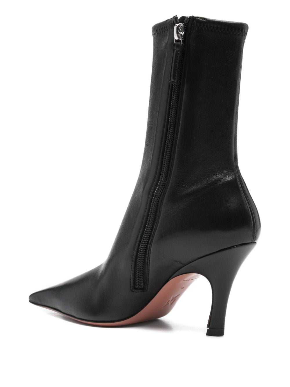 Amina Muaddi Jamie Stretch Bootie 80 Black Stretch Nappa