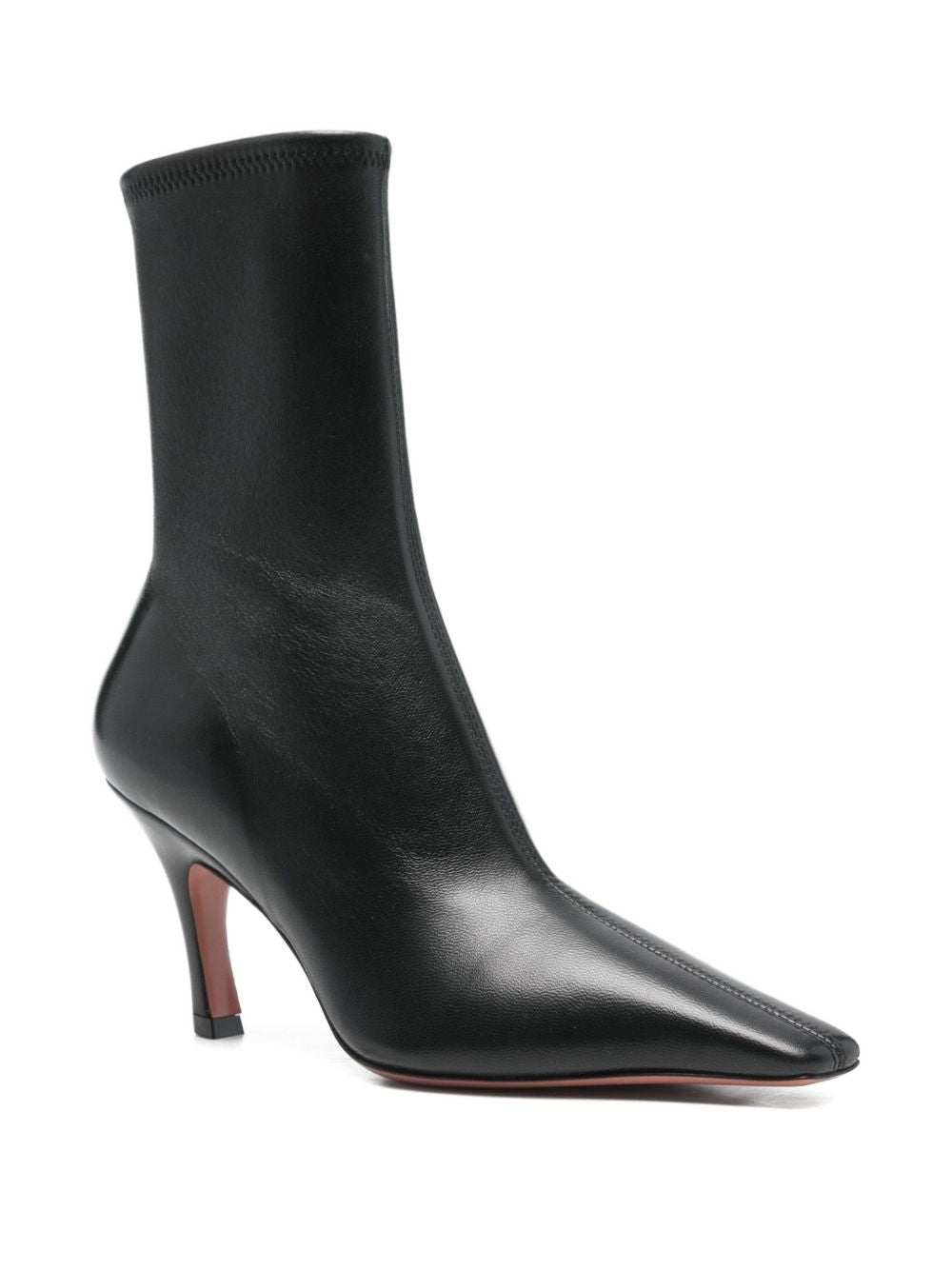 Amina Muaddi Jamie Stretch Bootie 80 Black Stretch Nappa