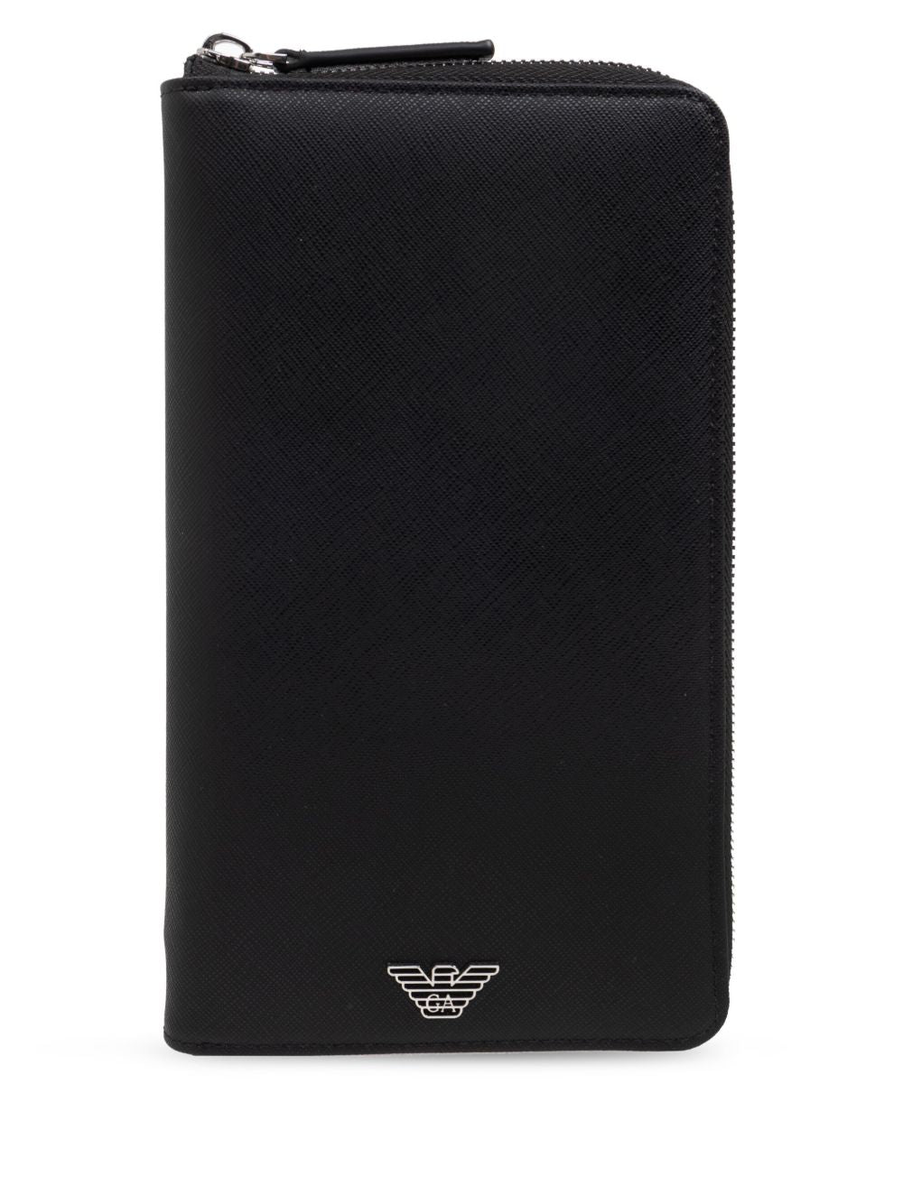 Emporio Armani Saffiano Leather Organizer With Asv Eagle Plaque
