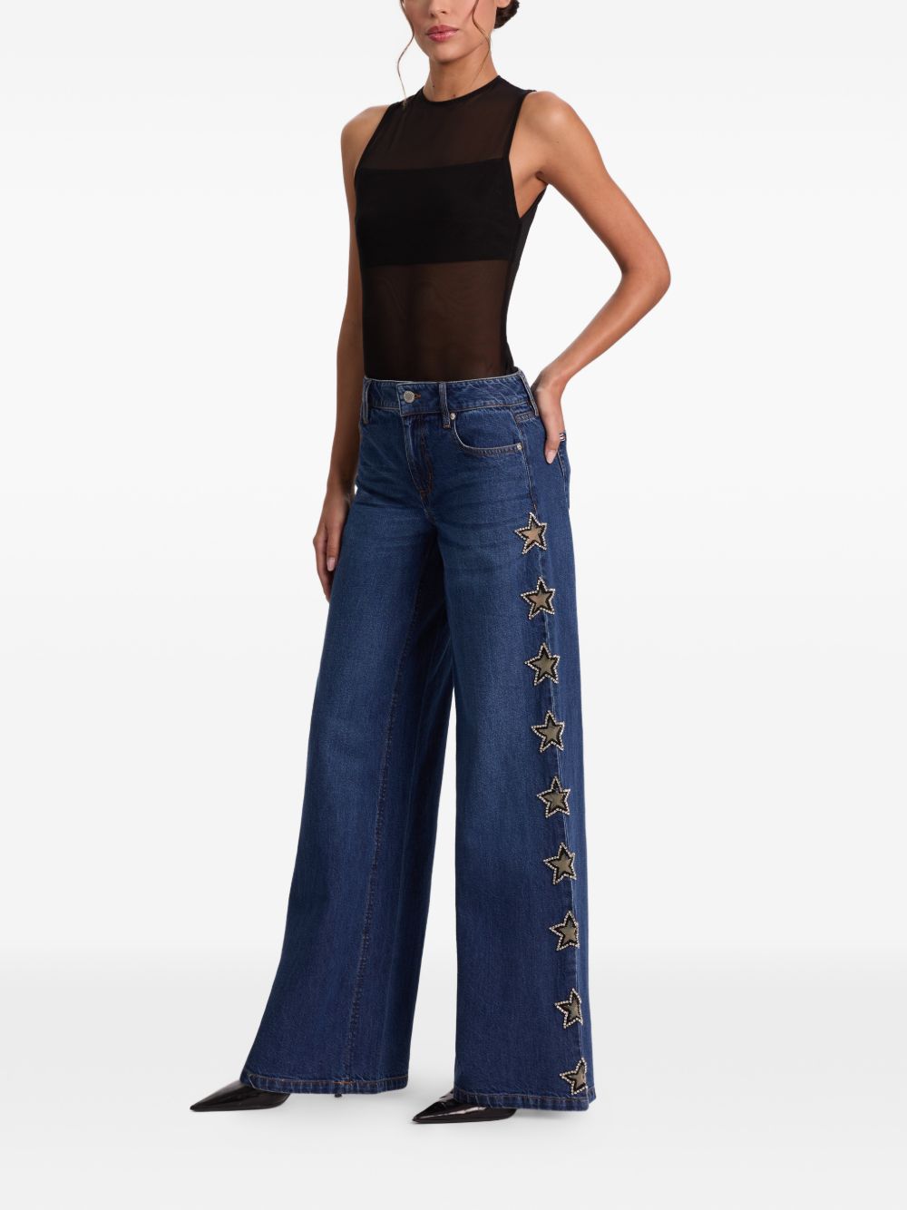 Alice + Olivia Embellished baggy jeans