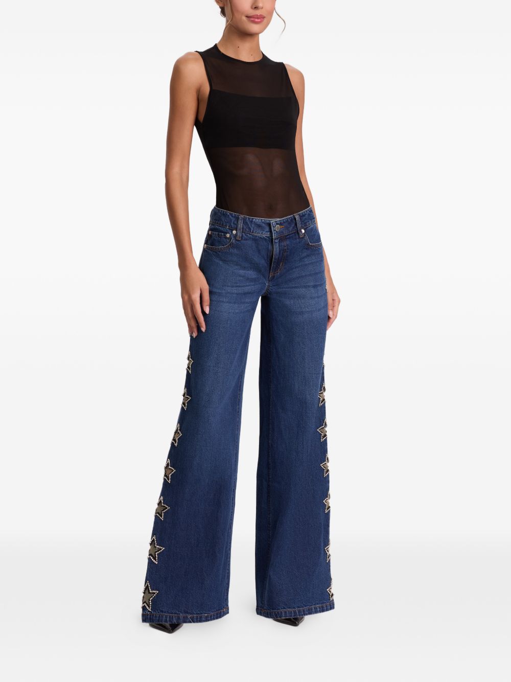 Alice + Olivia Embellished baggy jeans