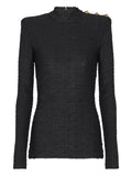 Balmain monogram high-neck top