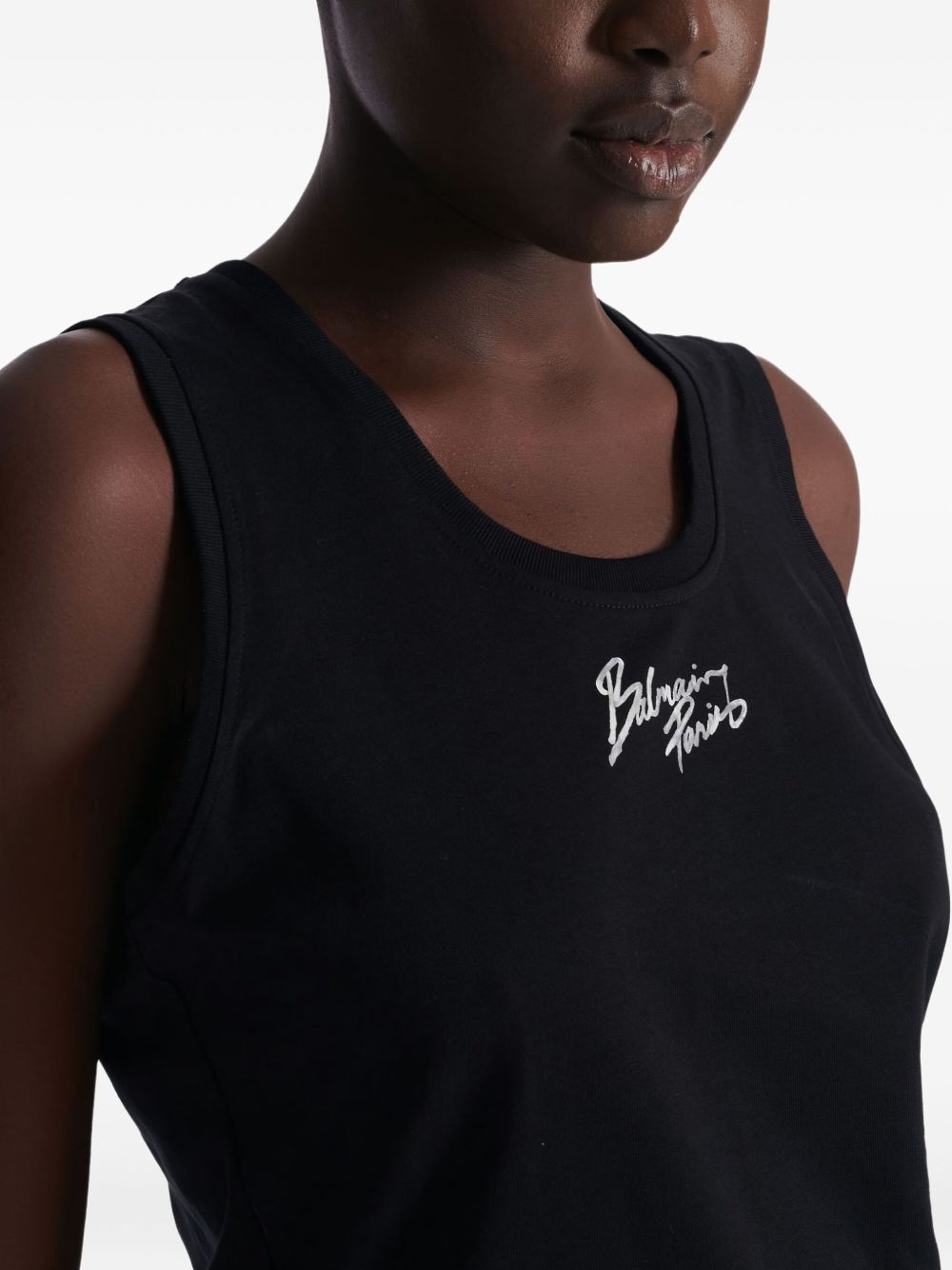 Balmain Logo cotton tank top