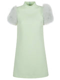 Valentino Feathered wool and silk dress