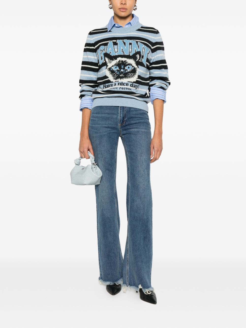Ganni Wool crewneck sweater