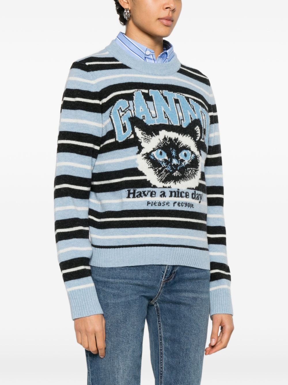 Ganni Wool crewneck sweater