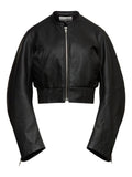 MM6 Maison Margiela Leather effect bomber jacket