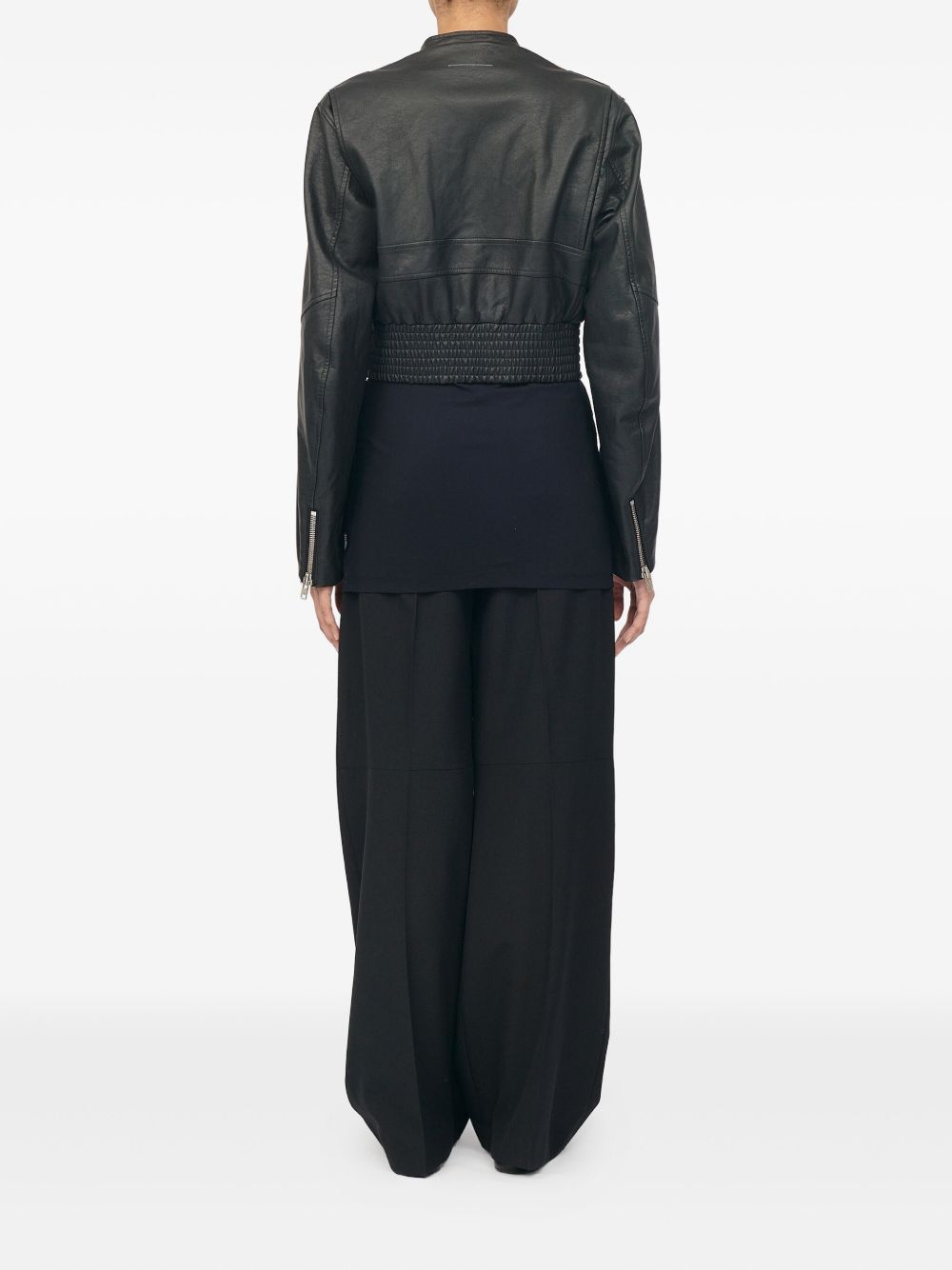 MM6 Maison Margiela Leather effect bomber jacket