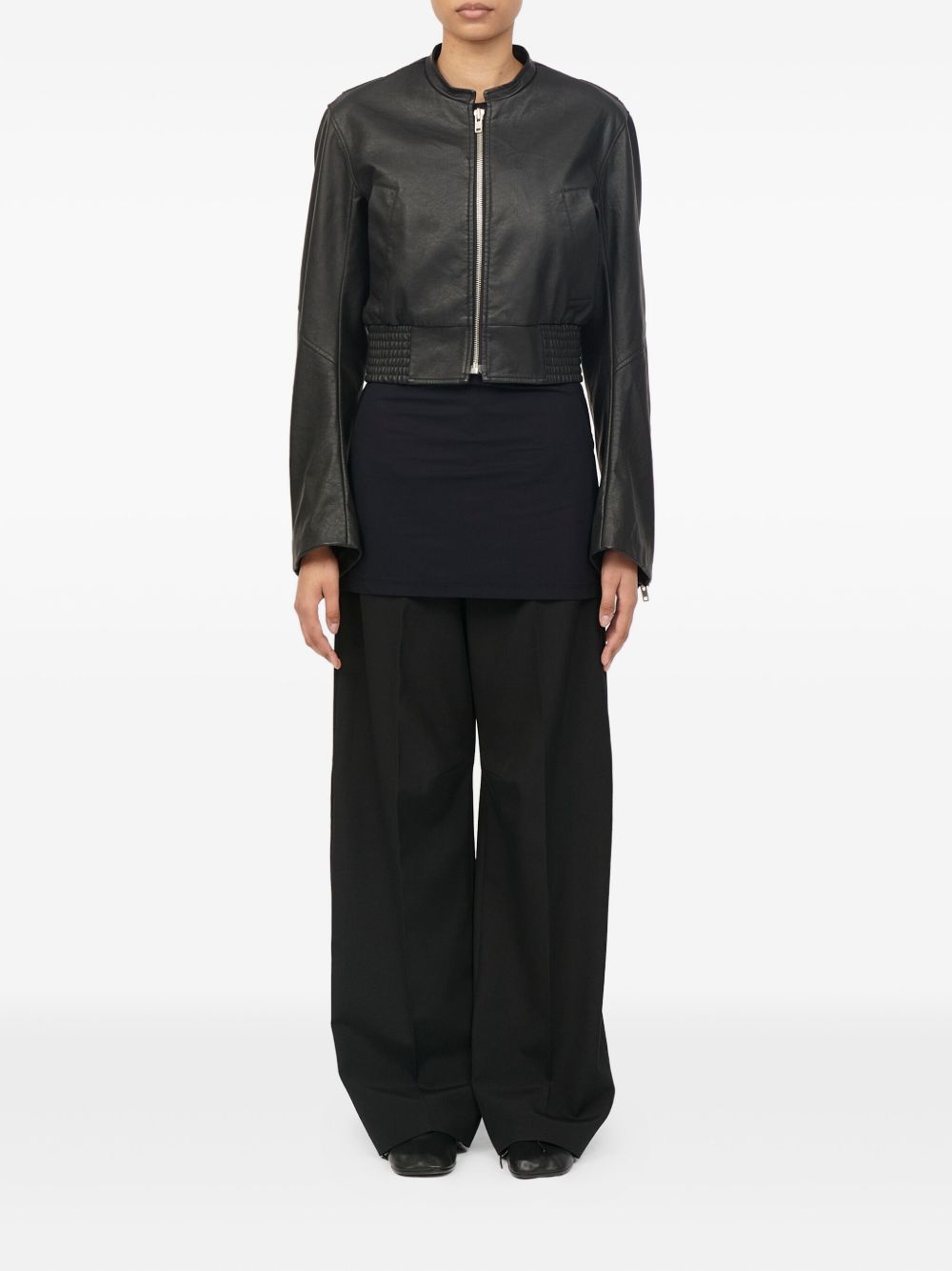 MM6 Maison Margiela Leather effect bomber jacket