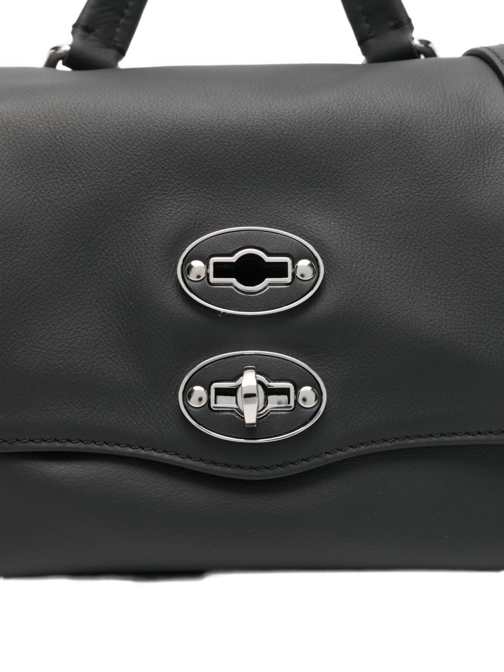 Zanellato Postina® Baby Bag In Smooth Black Lavagna Leather