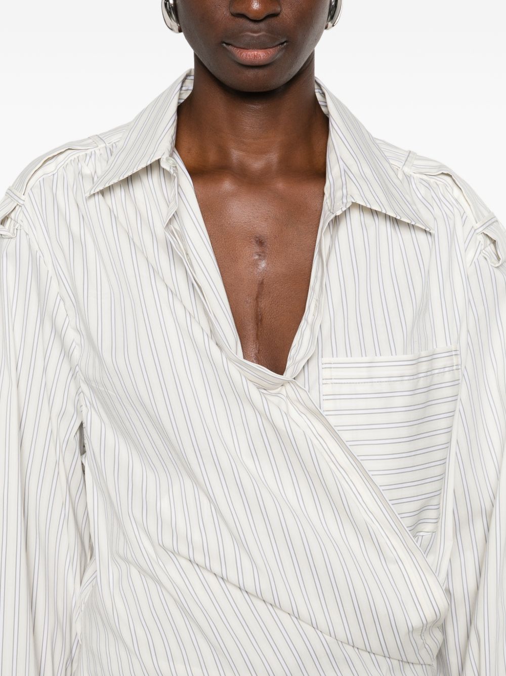 Iro Lace striped cotton shirt
