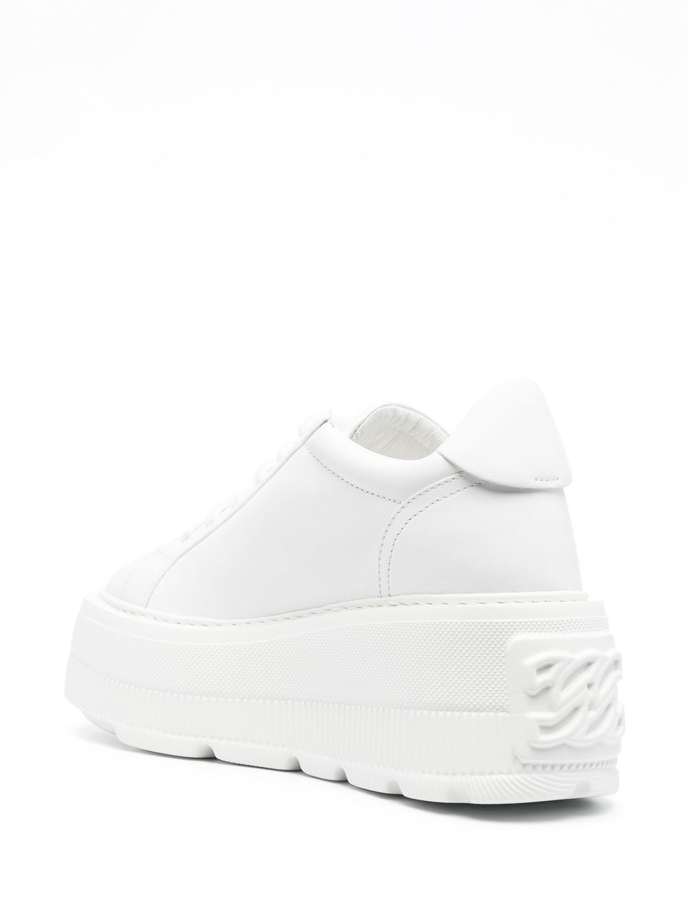 Casadei Nexus white leather platform sneakers.