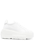 Casadei Nexus white leather platform sneakers.