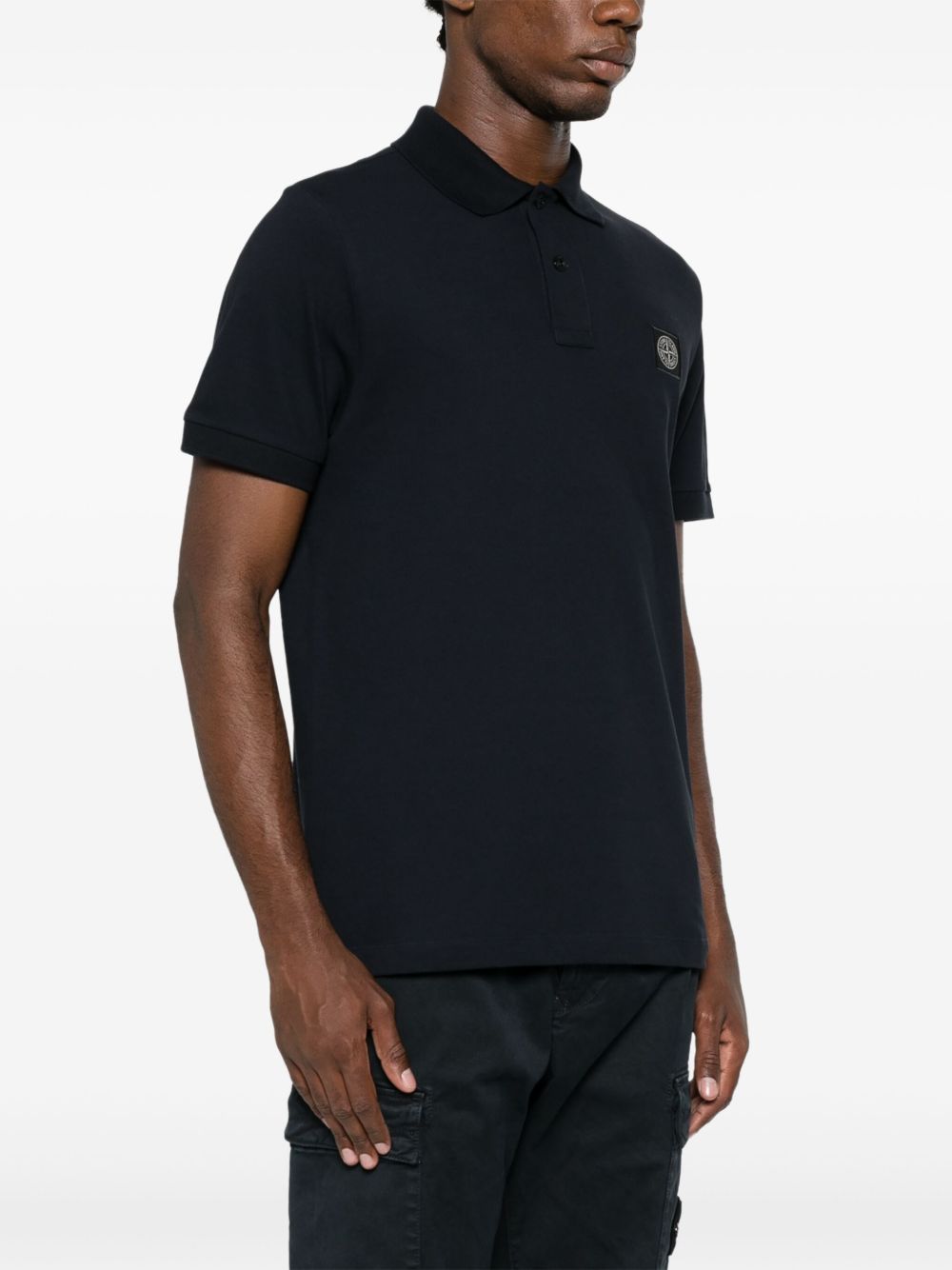 Stone Island Logo cotton polo shirt