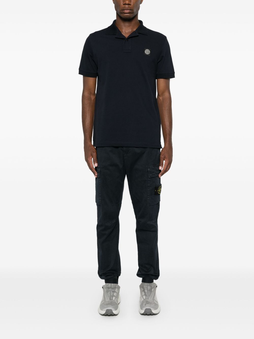 Stone Island Logo cotton polo shirt