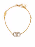 Valentino Garavani-Vlogo Signature Bracelet In Metal And Swarovski® Crystals
