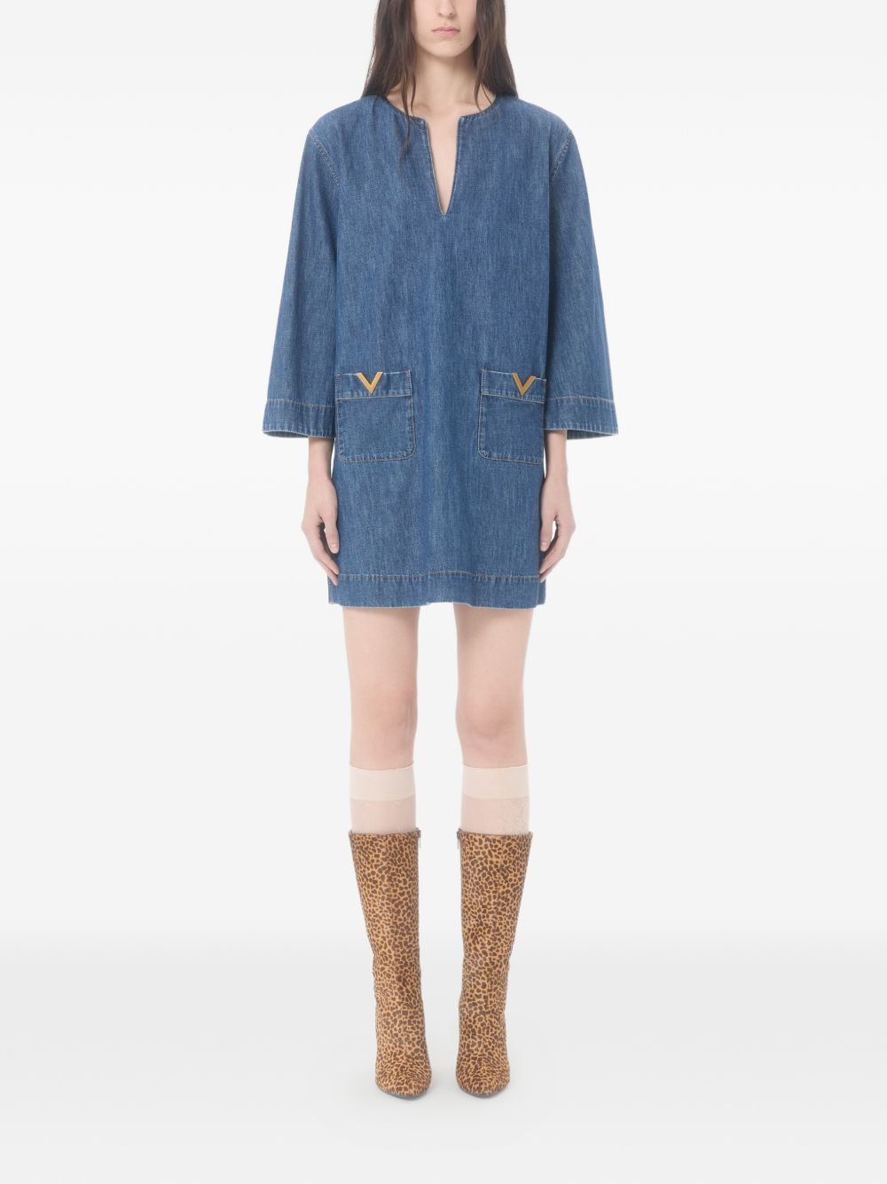Valentino VLogo Signature denim short dress