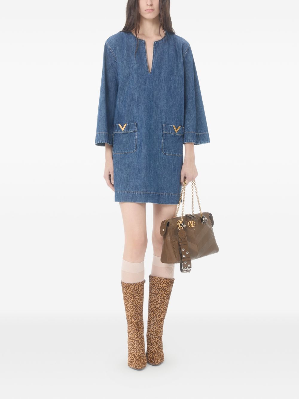 Valentino VLogo Signature denim short dress