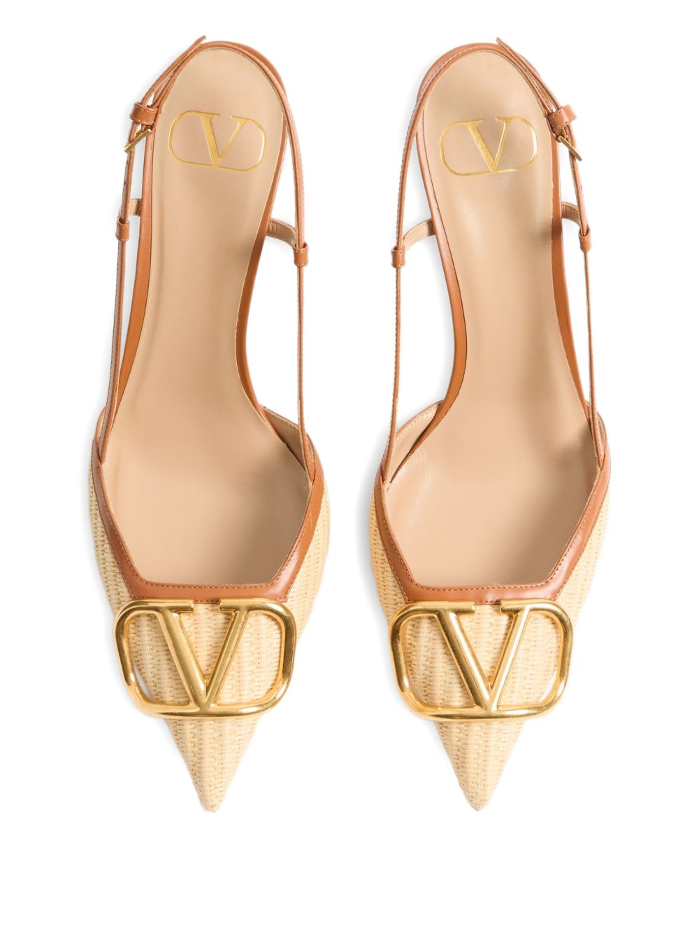 Valentino Garavani VLogo Signature leather slingback pumps
