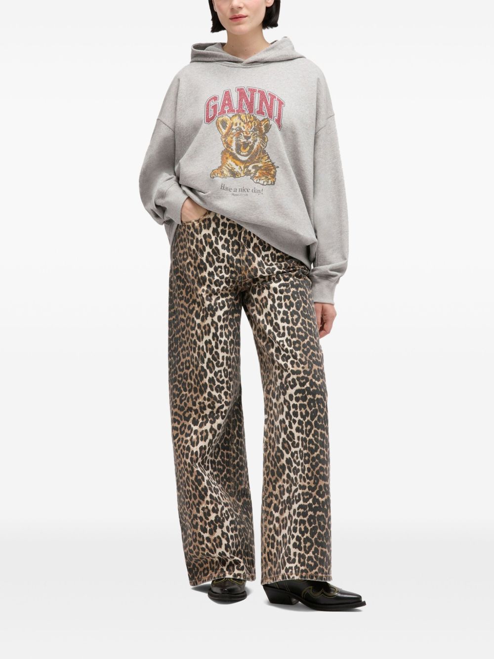 Ganni Margot Kitty organic cotton hoodie