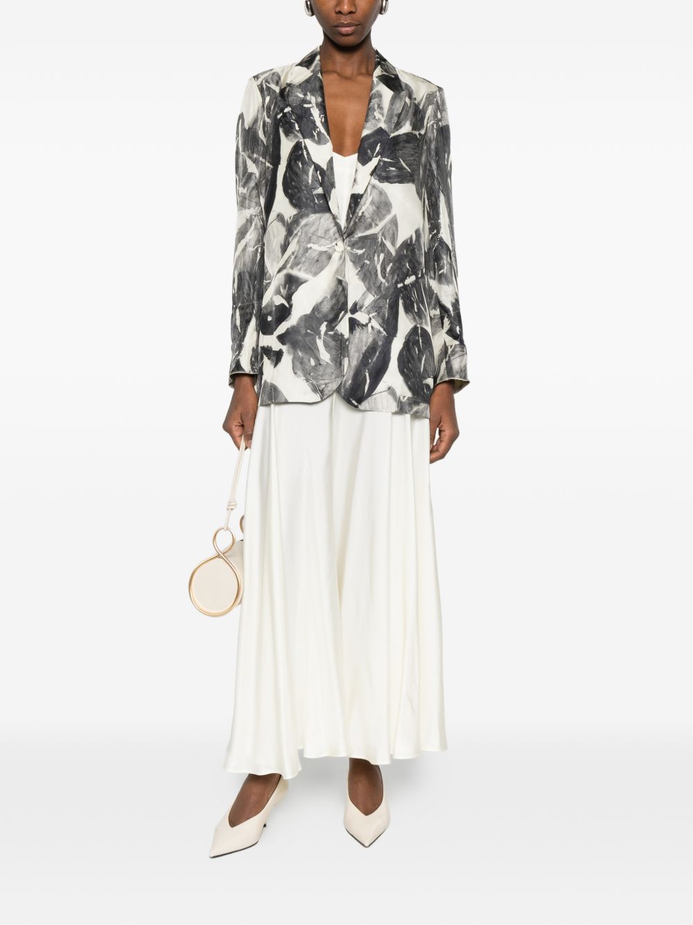Alysi Silk & Nylon Printed single-breasted jacket