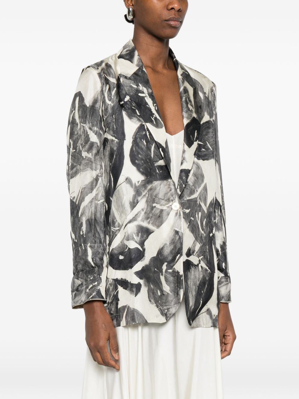 Alysi Silk & Nylon Printed single-breasted jacket
