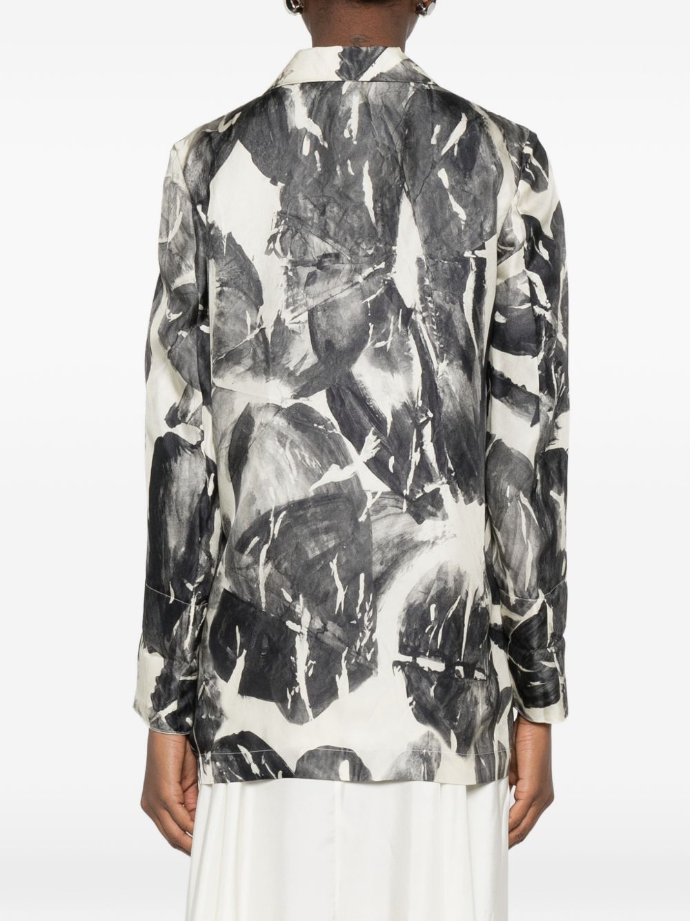 Alysi Silk & Nylon Printed single-breasted jacket