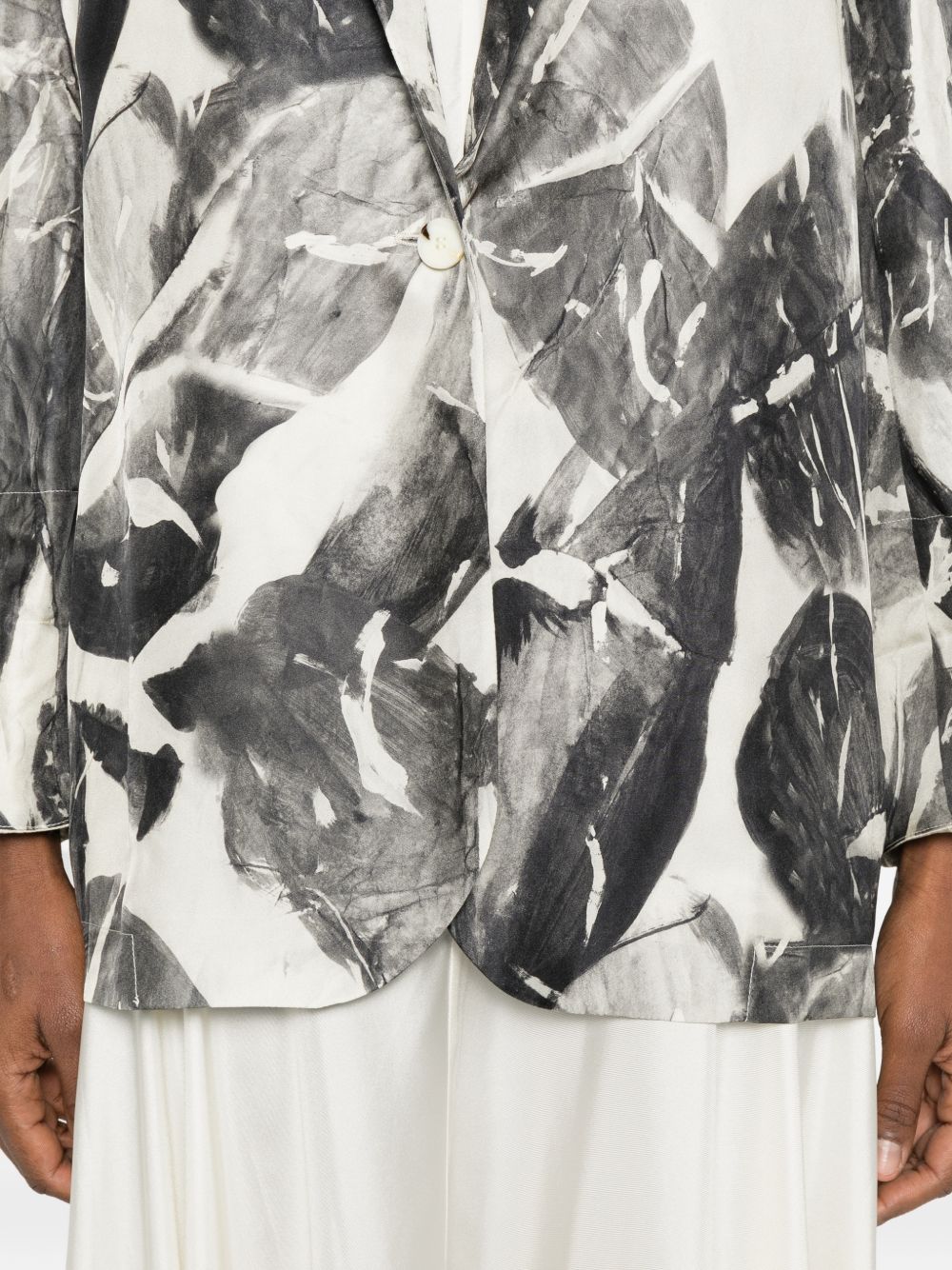 Alysi Silk & Nylon Printed single-breasted jacket