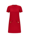 Valentino VLogo Signature wool and silk dress